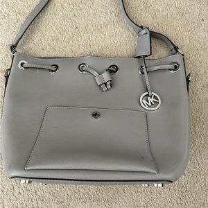 Michael Kors medium bucket tote grey gently used